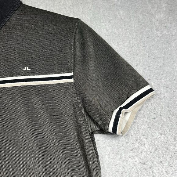 J Lindeberg Polo Golf Shirt Mens Size Small Gray Short Sleeve Collared Logo - Picture 4 of 12